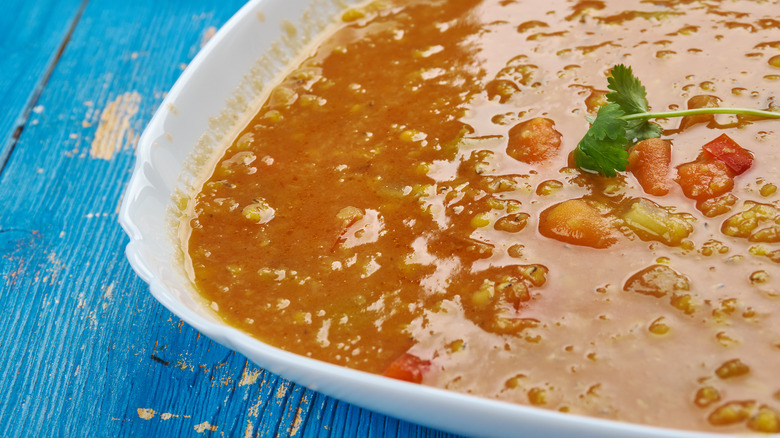 Bowl of Persian lentil soup