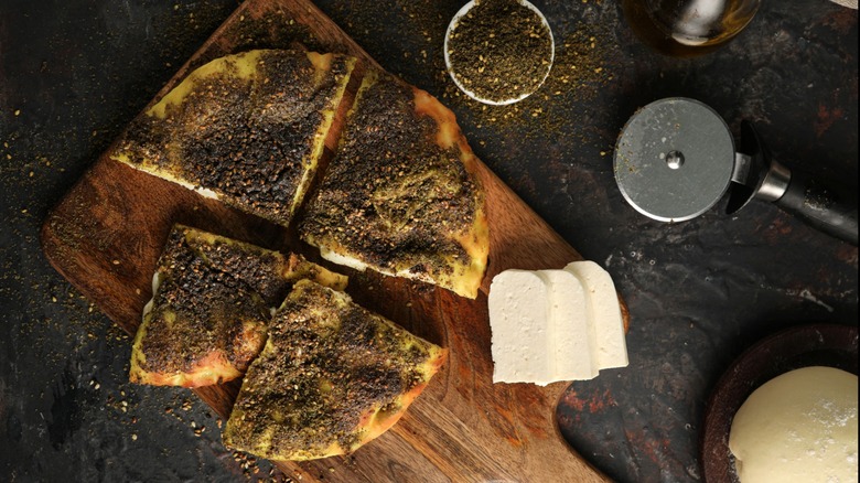 Manakeesh bread with herbs