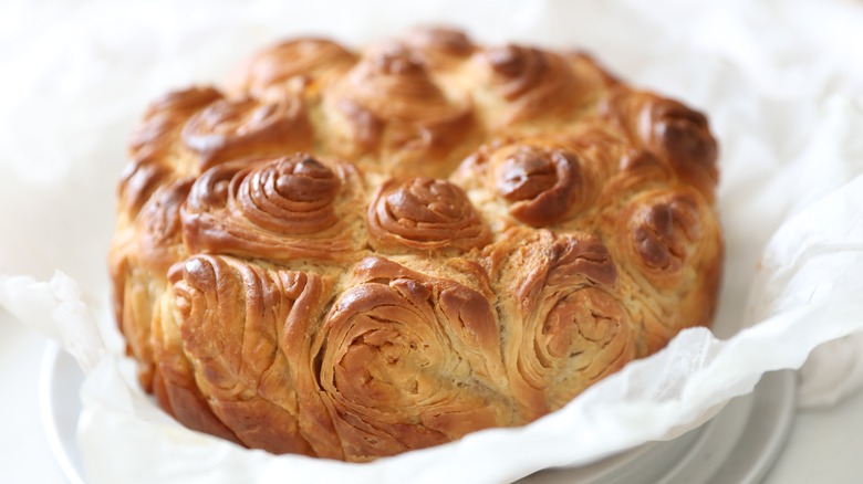 Golden brown kubaneh loaf