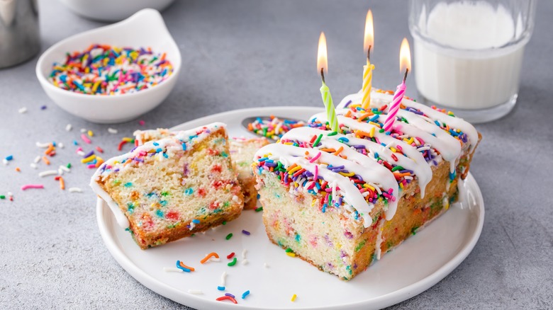 Funfetti cake with candles