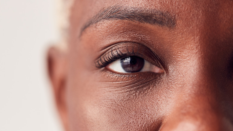 close-up on woman's eye