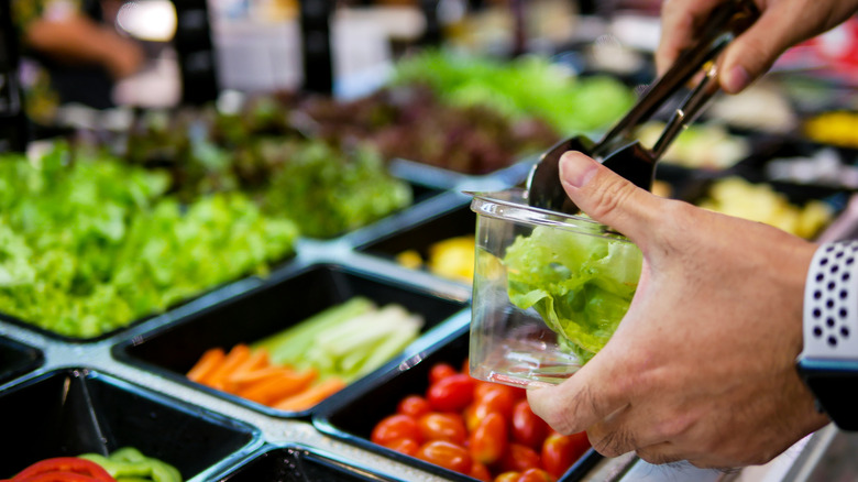 salad bar with vegetables