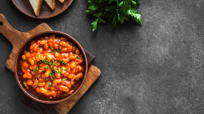 Bowl of cooked beans