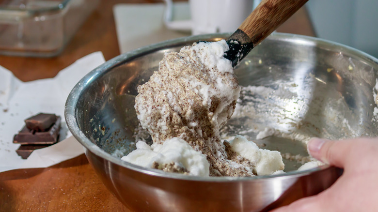 Folding egg whites into batter