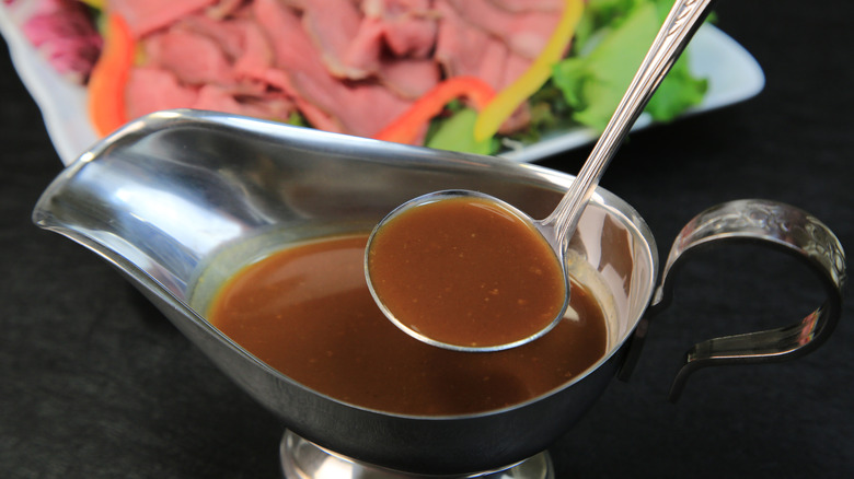 A ladle of gravy