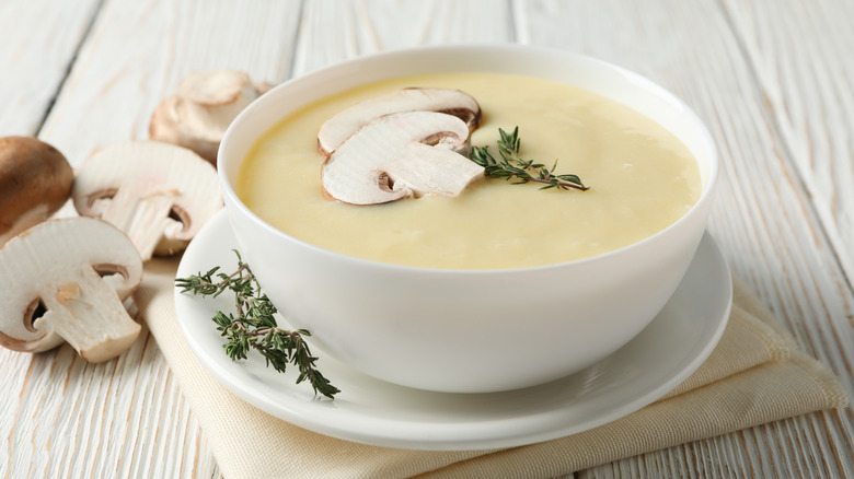 bowl of condensed mushroom soup