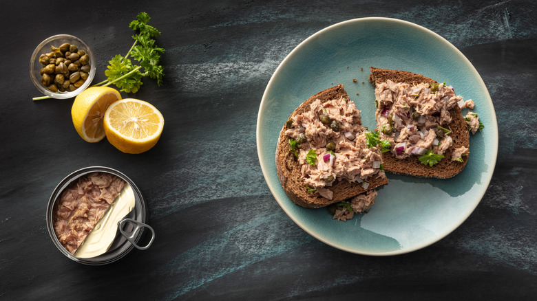 tuna in can and on toast