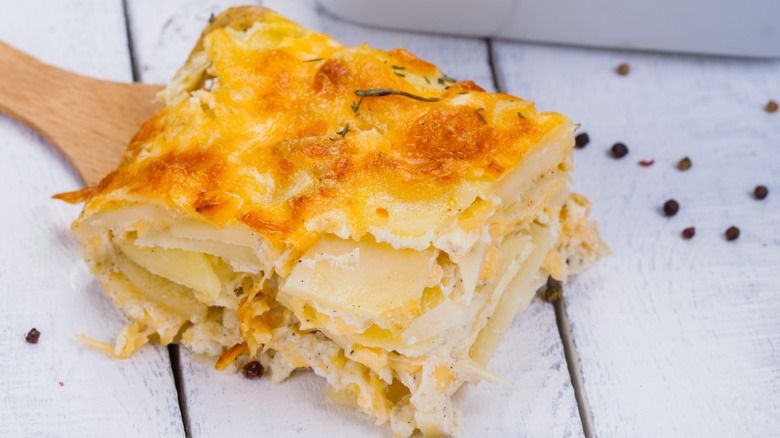 square of dauphinoise potatoes