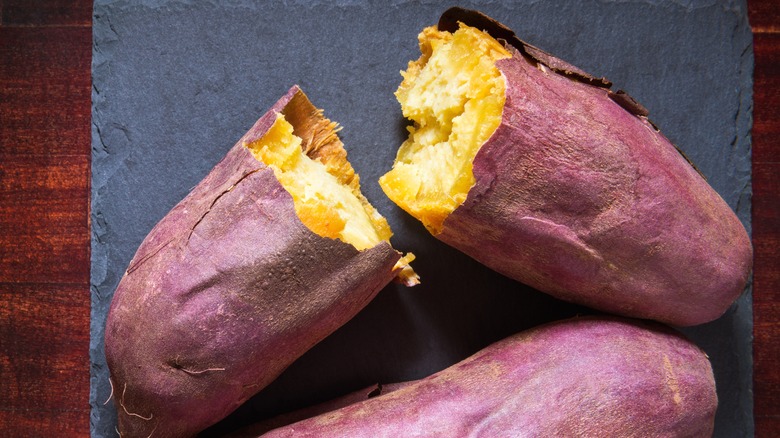 Baked purple sweet potato