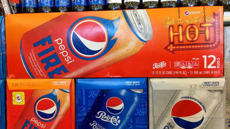 pepsi fire on supermarket shelf