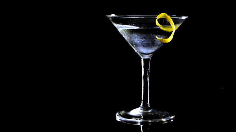 martini with a lemon twist