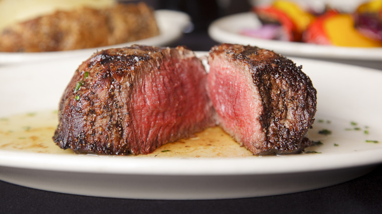 Close up of a filet mignon