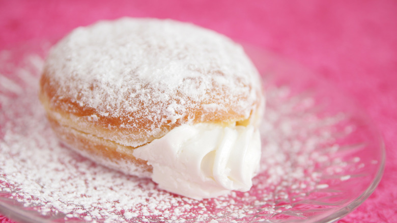 Vanilla cream filled donut