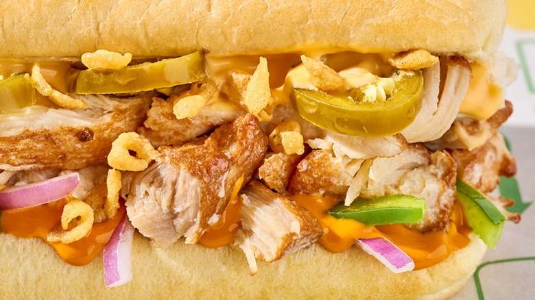 Subway's Spicy Nacho Chicken sub with SubKrunch for added crunch