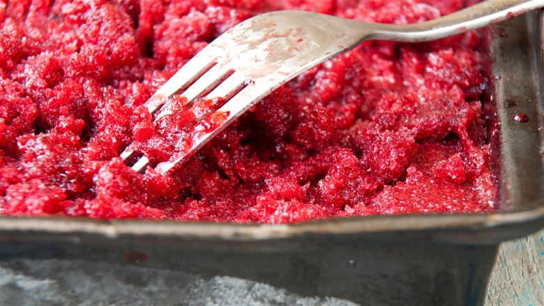 Pan of mixed raspberry Italian ice