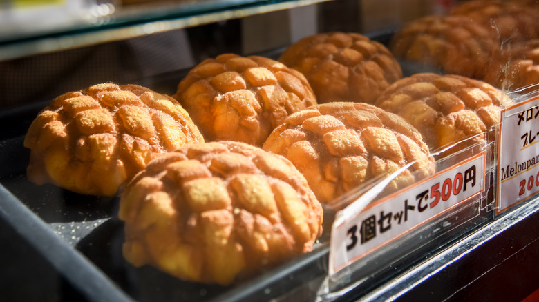 Melon bread on display