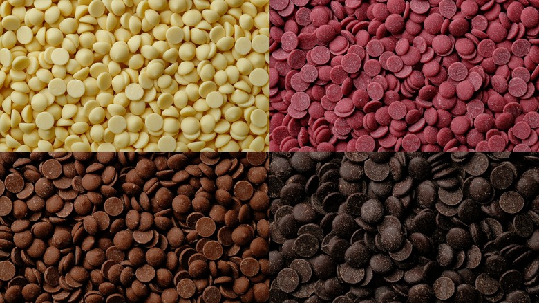 four varieties of chocolate chips