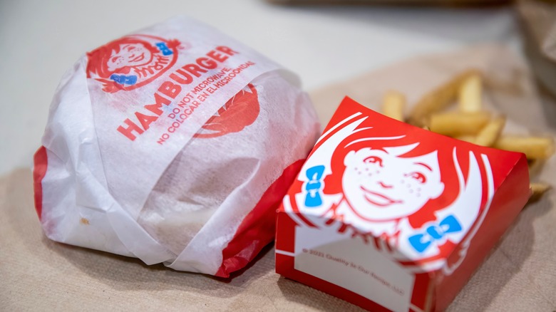 A wrapped Wendys meal.