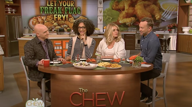 "The Chew" cast during filming