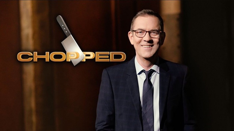 Ted Allen with Chopped logo