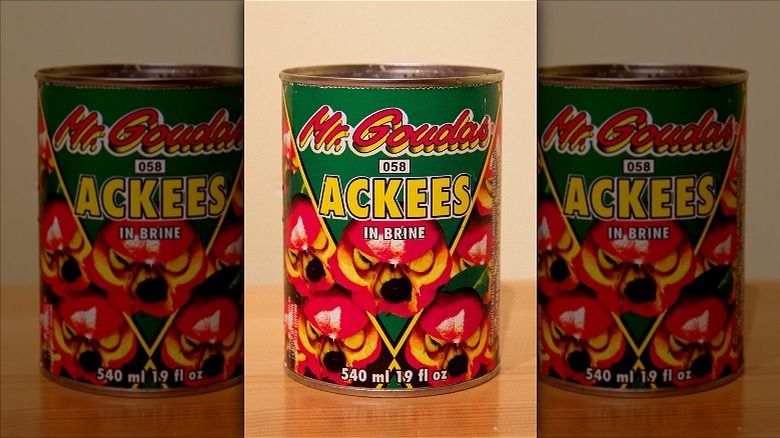 Can of ackees in brine