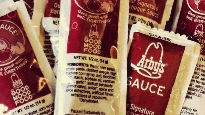 Packets of Arby's sauce