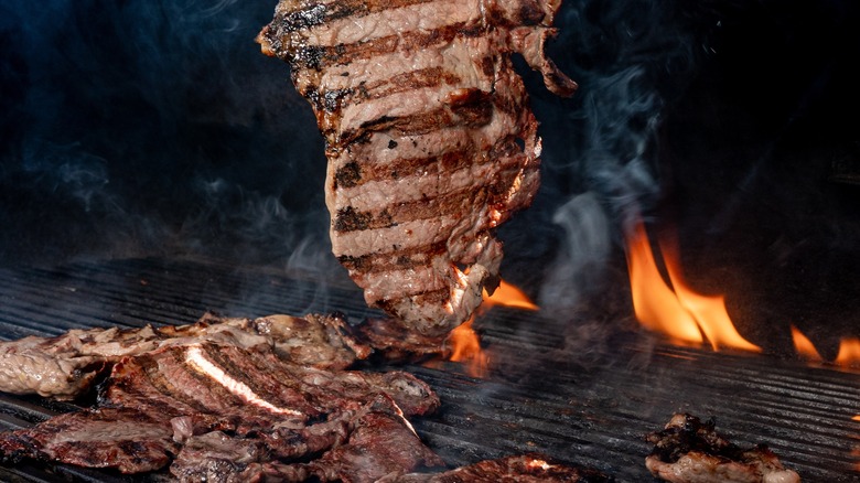 Arrachera steak on the grill