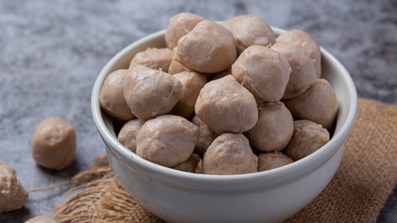 Beef meatballs in a bowl