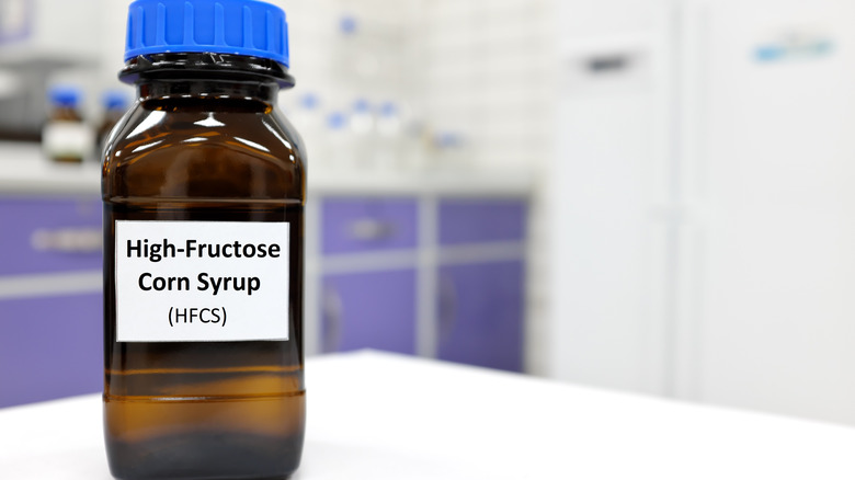 Bottle of high-fructose corn syrup