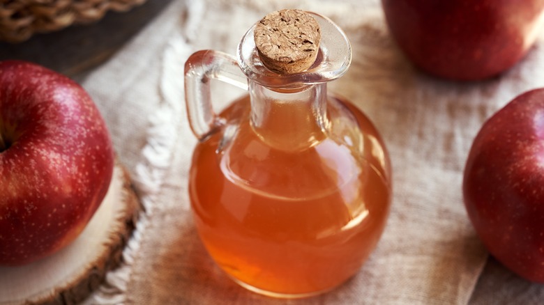 Apple cider vinegar in bottle