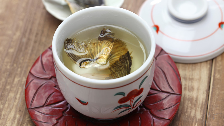 hot sake with pufferfish fins