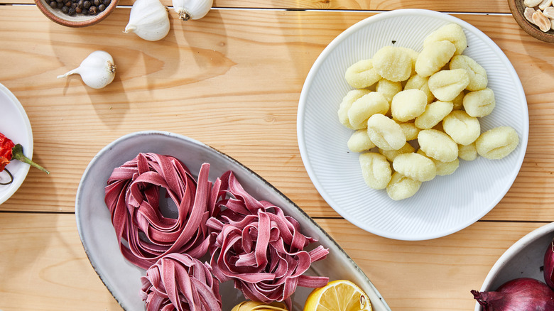 Fresh pasta and gnocchi plated