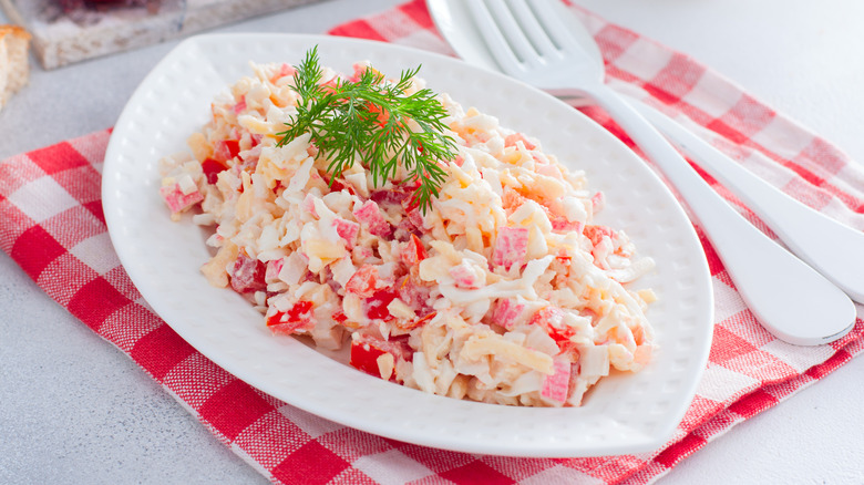 Imitation crab meat salad