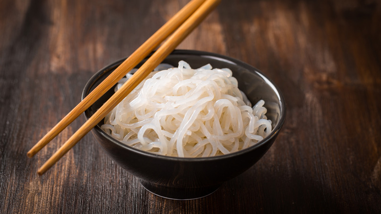 Bowl of Shirataki noodles