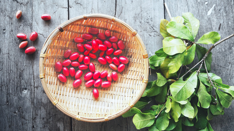 Basket of ripe miracle fruit