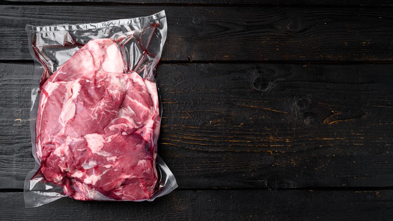 Mutton in a vacuum seal bag