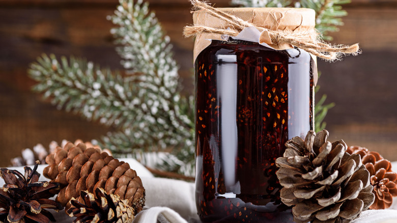 Jar of pine cone jam