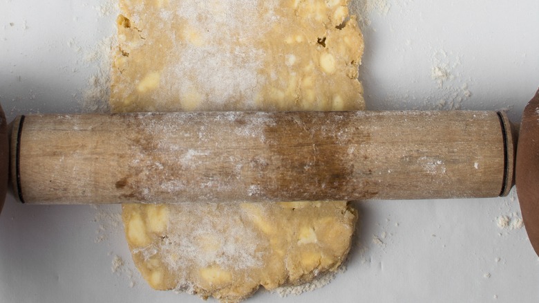 Rolling out rough puff pastry