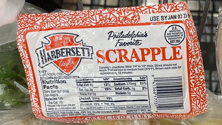 Package of Habbersett scrapple