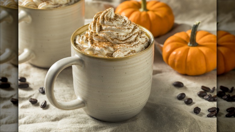 Pumpkin spice drink in mug