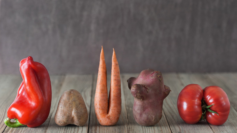 lineup of 'ugly' produce