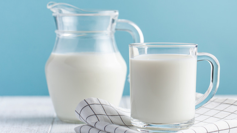 Pitcher and glass of milk 