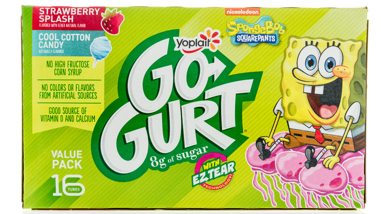 GoGurt package with SpongeBob