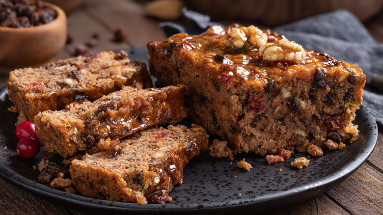 Plate of fruitcake