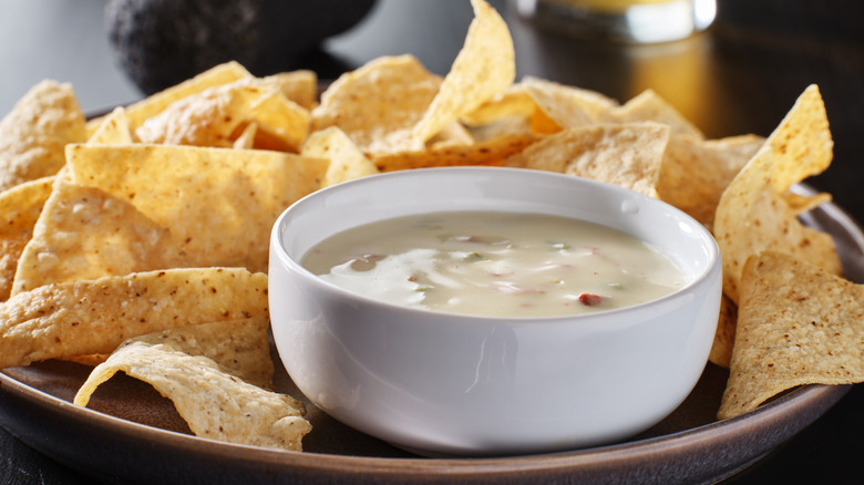 Chips and white queso 