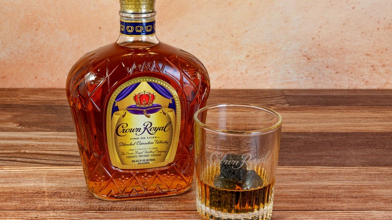 Crown Royal bottle and glass