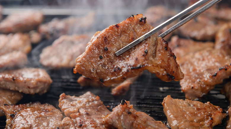 A closeup of a cut of beef