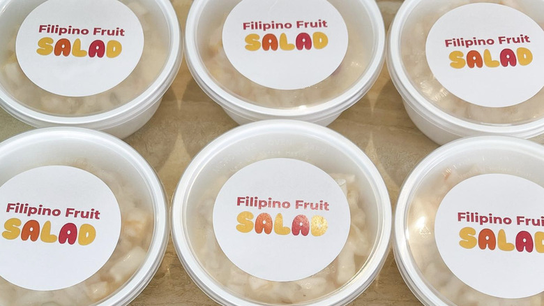 containers of Filipino fruit salad