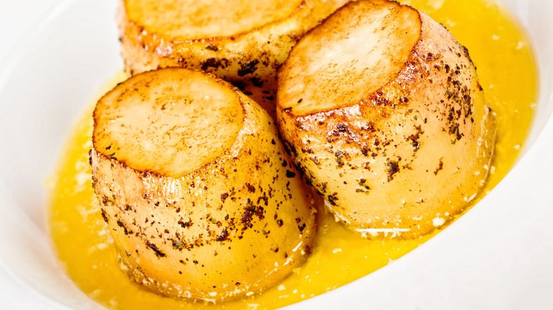 Close up of fondant potatoes