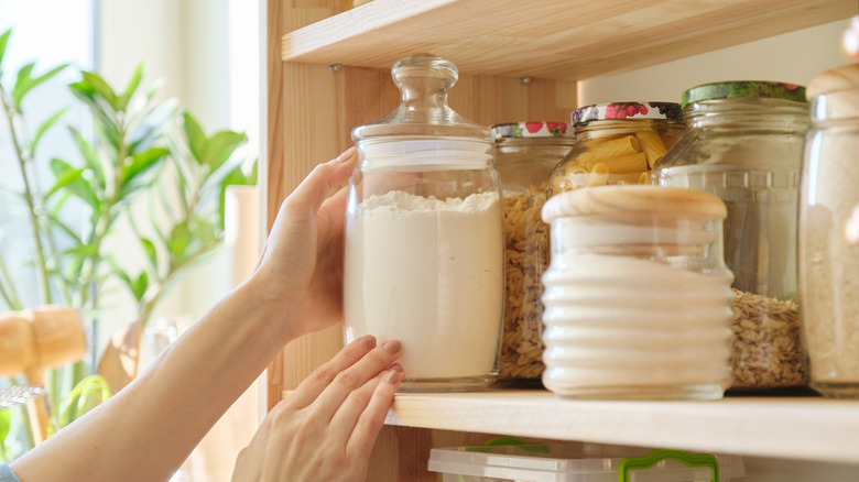 flour in pantry